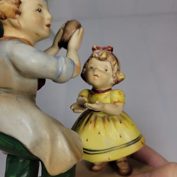 Vintage Lefton Pat-A-Cake Nursery Figurine Baker & Girl #1248 - Picture 4 of 5